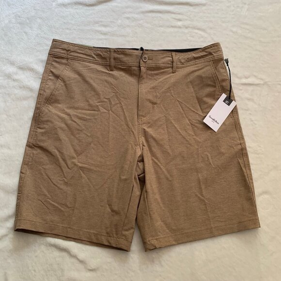 NEW Goodfellow W36 knaki hybrid swim shorts 9" inseam 4-way stretch - Picture 1 of 10